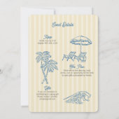 Invitation Jaune Palm Springs Pastel Beach Anniversaire Party (Dos)