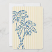 Invitation Jaune Palm Springs Pastel Beach Anniversaire Party (Dos)