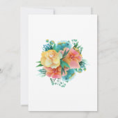 Invitation Jaune Pêche Rose Vert Fête des mariées Florale (Dos)