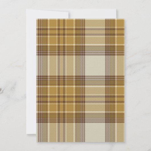 Invitation Jaune Plaid Stripes Chic Mariage (Dos)