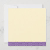 Invitation jaune pourpre de baby shower doux de (Dos)