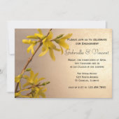 Invitation Jaune Printemps Forsythia Fleurs d'engagement (Devant)