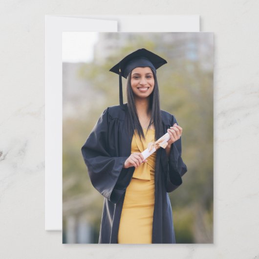 Invitation Jaune Retro Graduation Party Future est brillant (Dos)