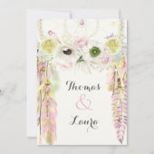 Invitation Jaune rêveur tribal de rose d'aquarelle de (Devant)