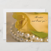 Invitation Jaune Rose blanche Perles d'engagement (Devant)