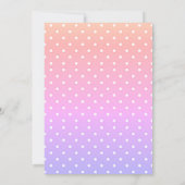 Invitation Jaune, Rose, Bleu & Blanc Pois Douche Coeur (Dos)