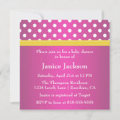 Invitation jaune rose de baby shower de marguerite (Dos)