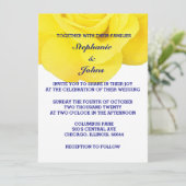 Invitation Jaune Rose Marine Bleu Blanc mignon Mariage tendan (Debout devant)