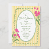 Invitation Jaune rose Whimsical Fête des mariées peinte à la  (Devant)