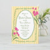 Invitation Jaune rose Whimsical Fête des mariées peinte à la  (Debout devant)