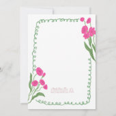 Invitation Jaune rose Whimsical Fête des mariées peinte à la  (Dos)