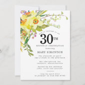 Invitation Jaune rustique Boho Jaune 30e anniversaire (Devant)