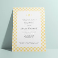 Jaune soleil En vichy Baby shower traditionnel