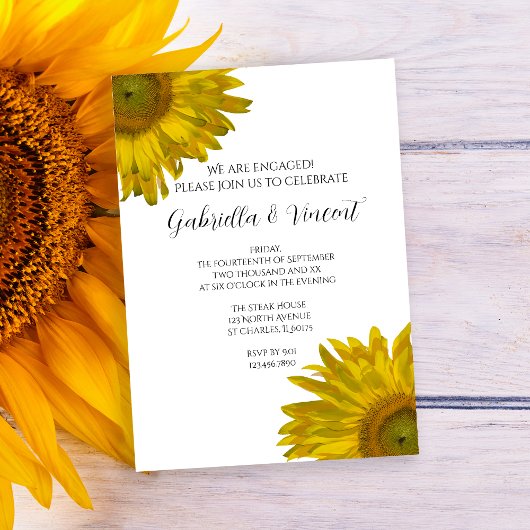 Invitation Jaune Sunflower