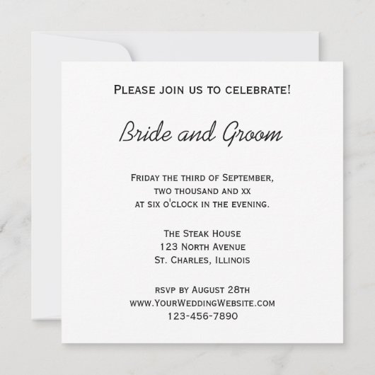 Invitation Jaune Sunflower (Dos)