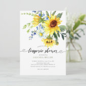 Invitation Jaune Sunflower Bridal Lingerie Douche (Debout devant)