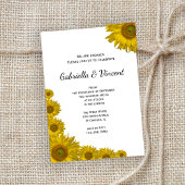 Invitation Jaune Sunflower Edge