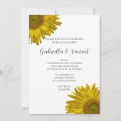 Invitation Jaune Sunflowers (Devant)