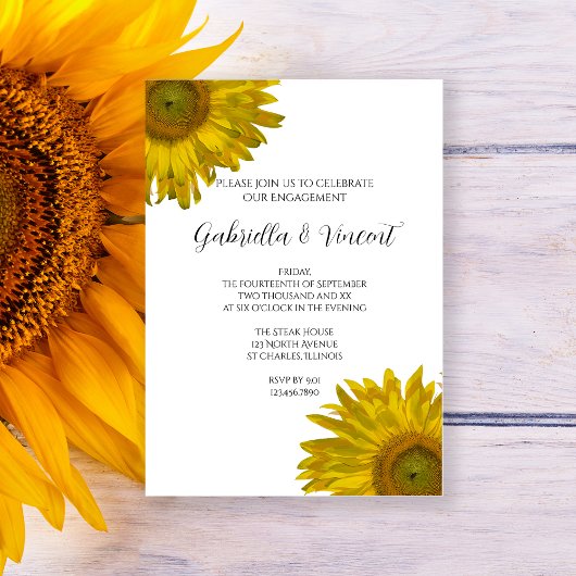 Invitation Jaune Sunflowers