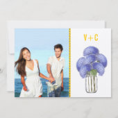 Invitation Jaune Sunny Elegance Photo Lavande Hydrangea (Dos)