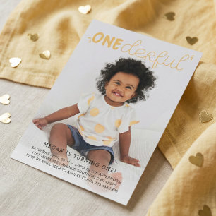 Invitation Jaune superbe photo minime photo anniversaire