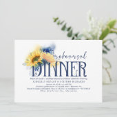 Invitation Jaune Tournesol Marine Bleu Dîner de répétition au (Debout devant)