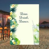 Invitation Jaune Tropical Cocktail 50e Anniversaire