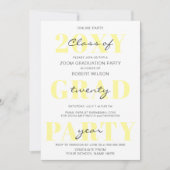 Invitation Jaune Typographie Moderne Online Graduation Party (Devant)
