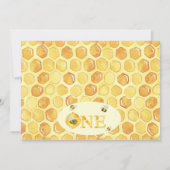 Invitation Jaune Un Miel Floral Abeille Premier Anniversaire (Dos)