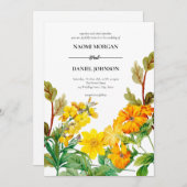 Invitation Jaune vert Fleur sauvage coloré (Devant / Derrière)