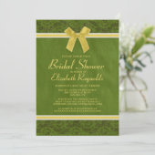 Invitation Jaune Vert Pays Dentelle Nuptiale Douche Invitatio (Debout devant)