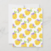 Invitation Jaune violet Aquarelle Pansy Motif (Dos)