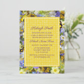 Invitation Jaune Violet Florale College Trunk Party (Debout devant)