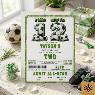 Invitation J'avais 1 ans Maintenant j'en ai 2 Football – Deux
