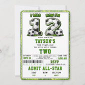 Invitation J'avais 1 ans Maintenant j'en ai 2 Football – Deux (Devant)