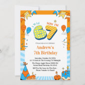 Invitation J'avais 6 ans maintenant j'ai 7 ans Anniversaire c (Devant)