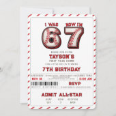 Invitation J'avais 6 ans, maintenant j'ai 7 ans – Baseball 7e (Devant)