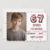 Invitation J'avais 6 ans, maintenant j'ai 7 ans – Baseball 7e (Devant)
