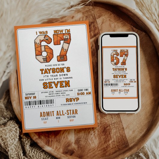 Invitation J'avais 6 ans, maintenant j'ai 7 ans – Basket 7e a