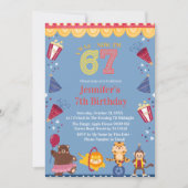Invitation J'avais 6 ans maintenant j'ai 7 ans Cirque 7ème an (Devant)