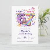 Invitation J'avais 6 ans maintenant j'ai 7 ans Filles 7e anni (Debout devant)