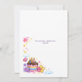 Invitation J'avais 6 ans maintenant j'ai 7 ans Filles 7e anni (Dos)