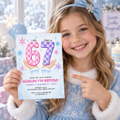 Invitation J'avais 6 ans maintenant j'ai 7 ans : Flocon de ne