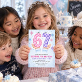 Invitation J'avais 6 ans maintenant j'ai 7 ans : Flocon de ne