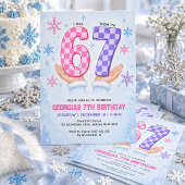 Invitation J'avais 6 ans maintenant j'ai 7 ans : Flocon de ne