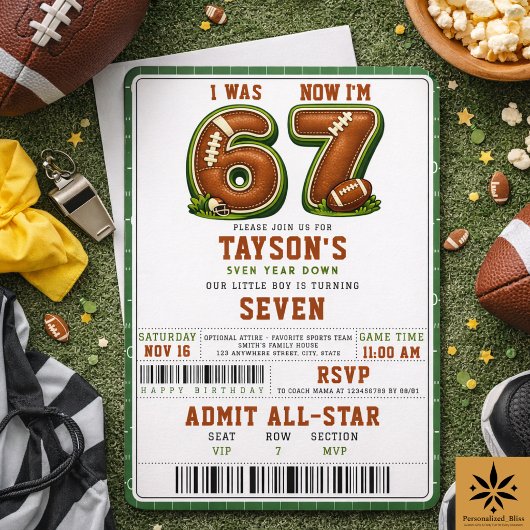 Invitation J'avais 6 ans, maintenant j'ai 7 ans – Football Am