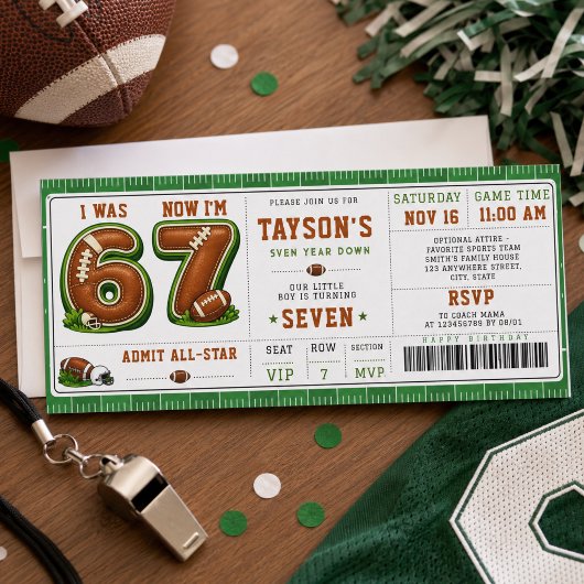 Invitation J'avais 6 ans, maintenant j'ai 7 ans – Football Am