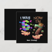 Invitation J'avais 6 ans maintenant j'ai 7 ans Gamer Annivers (Devant / Derrière)