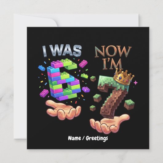 Invitation J'avais 6 ans maintenant j'ai 7 ans Gamer Annivers (Devant)