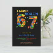 Invitation J'avais 6 ans maintenant j'ai 7 ans garçon anniver (Debout devant)